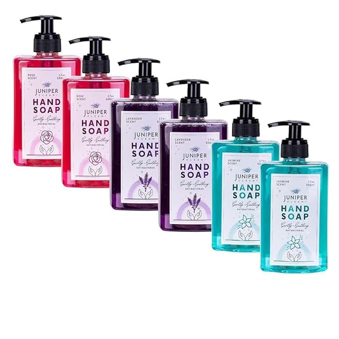 Antibacterial Hand Soap with Pump, Jasmine&Lavender&Rose Scent, Liquid Hand Soap 17 Fl Oz (Pack of 6)