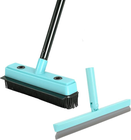 Rubber Broom for Carpet Pet Hair Remover,with Multifunction Magic Broom,air Broom,for pet Removal Fluff Carpet, Hardwood Floor, Cleans Glass, Fine Dust, Hair, Liquid (Black)