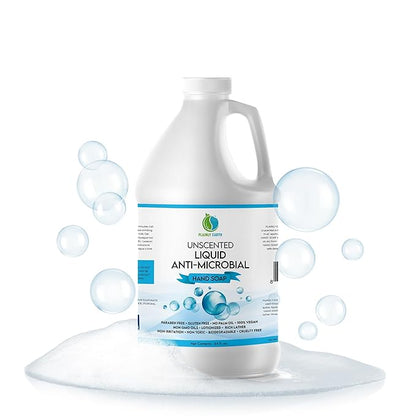 AntiMicrobial Hand Soap, 64 oz Bulk Refill - Antibacterial Hand Soap, Gentle, Moisturizing Hand Soap for Kitchen and Bathroom - Unscented