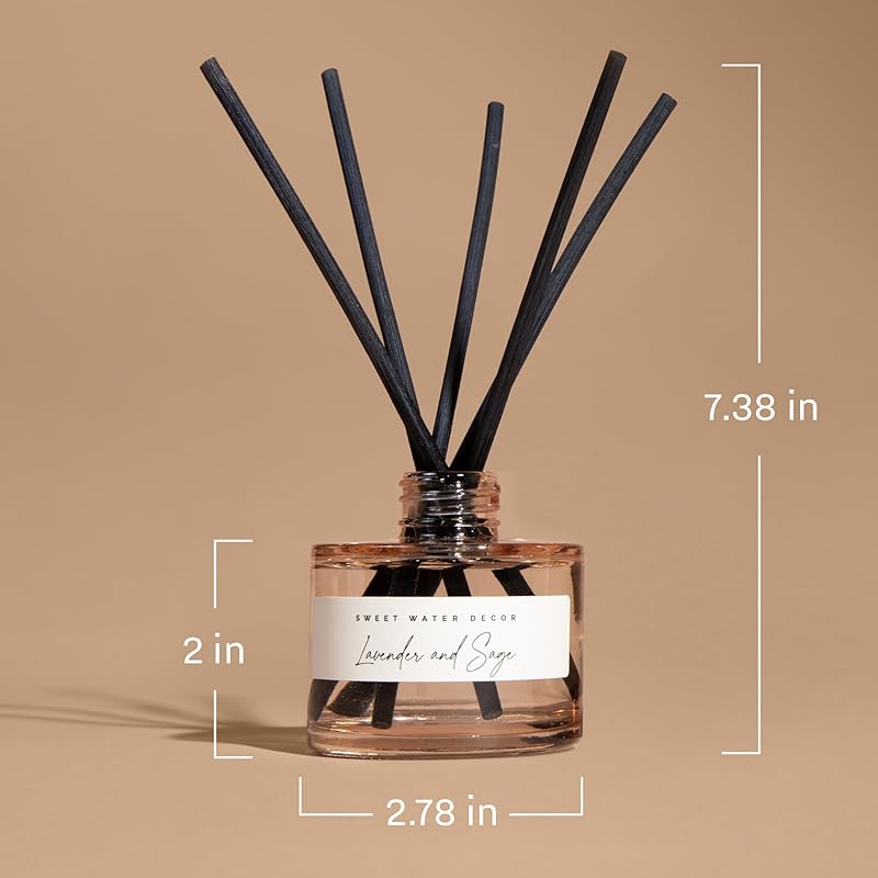Sweet Water Decor Spa Day Reed Diffuser – Room Decor Aesthetic with Long-Lasting Premium Fragrance of Sea Salt, Jasmine, Wood and Cream for 4 Months – Ideal for Aromatherapy and Home Decor