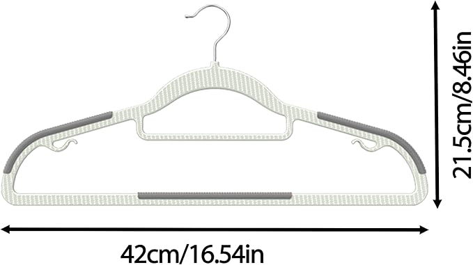40 Pack Heavy Duty Non-Slip Plastic Hangers - Slim Space Saving w/ 360° Hook for Wet/Dry Clothes, Retail Store Display & Home Organization - Gray