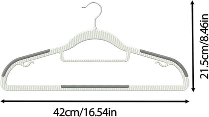 40 Pack Heavy Duty Non-Slip Plastic Hangers - Slim Space Saving w/ 360° Hook for Wet/Dry Clothes, Retail Store Display & Home Organization - Gray