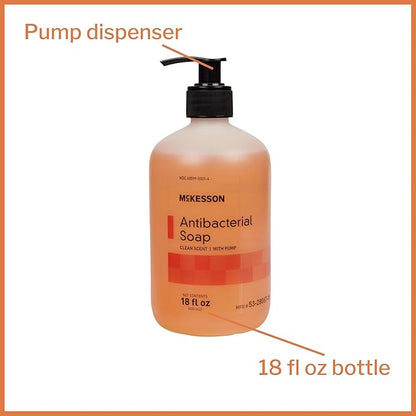 McKesson Antibacterial Liquid Hand Soap, 18 oz [Pack of 1] Pump Bottle, Clean Scent