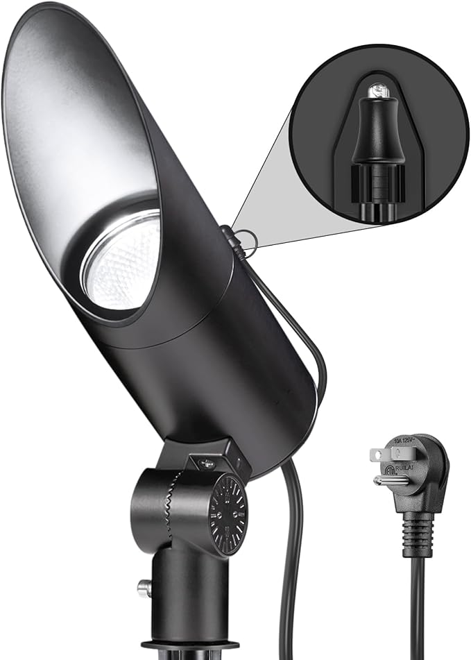 SUNVIE 20W LED Spot Lights Outdoor Weatherproof 5000K Dusk to Dawn Flag Pole Light 120V Plug in Landscape Spotlight with Photocell Sensor Ultra Bright Bullet Flag Light for Yard Garden Tree Statue