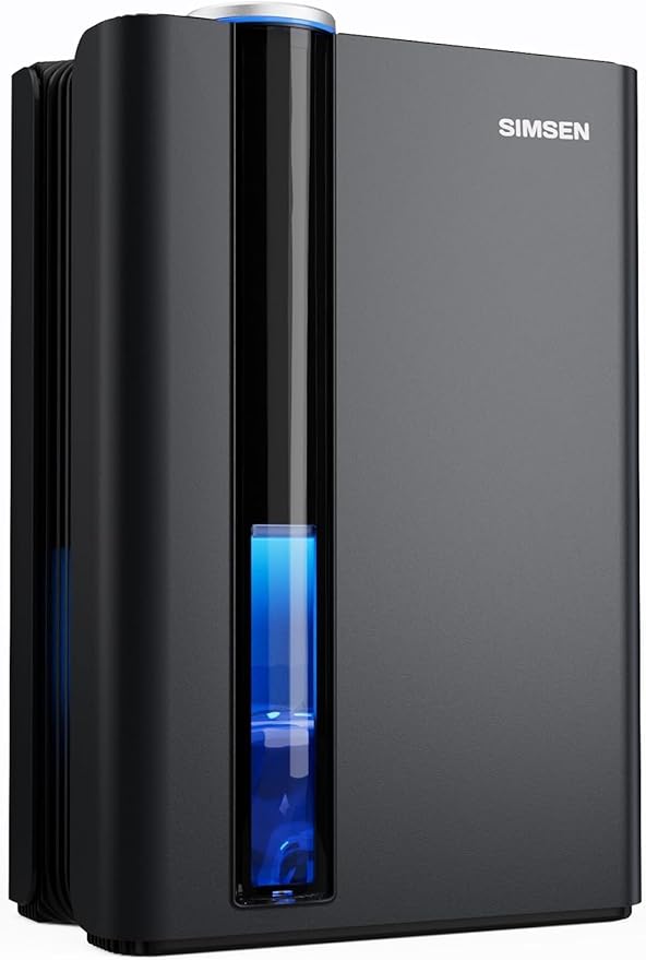 SIMSEN 95oz Dehumidifiers for Home, 800 sq ft Quiet Small Dehumidifier with Drain Hose, Dehumidifiers for Bedroom Bathroom Basements Closet RV (Black)