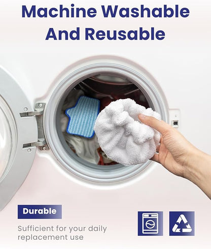 Steam Cleaner Accessories Compatible with Dupray Steam Cleaner, Triangle Microfiber Bonnet for Neat Steam Cleaner & Microfiber Pads, 6+6 Reusable Steamer Cloth Cover Cleaning Steam Mop Pad
