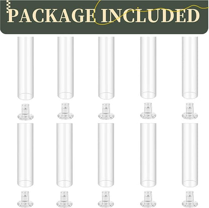 10pcs Hurricane Taper Candle Holder Glass Cylinder Candle Holder,Tall Clear Glass Candle Holders for Taper Candles for Wedding Party Christmas