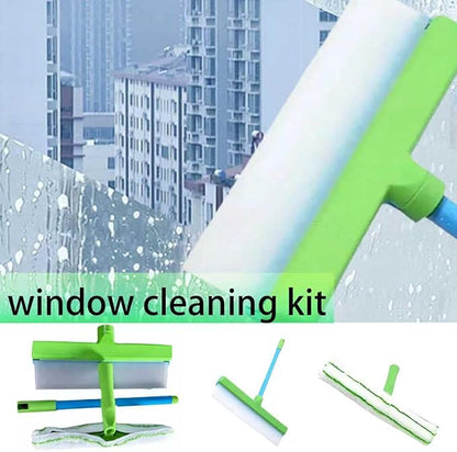 Aquaswipe Window Squeegee，Silicone Window Squeegee Kit，Shower Squeegee for Glass Doors,Aqua Blade Window Cleaning Kit, for Home Shower Car Windshield(1 Set)（Blue-White）