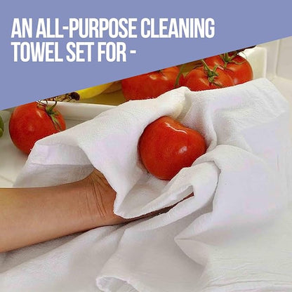WHITEWRAP Flour Sack Towels| TeaTowel for Crafts| Kitchen Dish Cotton Blank Towel for Embroidery|Baking Bread Proofing Linen Cover| Thick Absorbent Quick Dry| 24 Pack 28"x28" White
