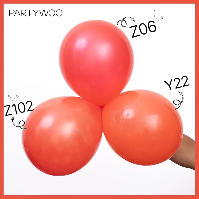 PartyWoo Coral Red Balloons 50 pcs 12 Inch Coral Light Red Balloons for Wedding Baby Shower Gender Reveal Graduation Anniversary Birthday Party Decorations Red-Y22