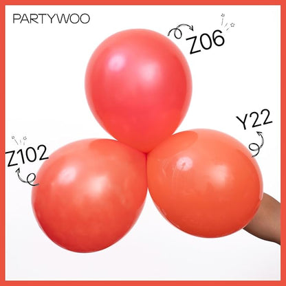 PartyWoo Coral Red Balloons 50 pcs 12 Inch Coral Light Red Balloons for Wedding Baby Shower Gender Reveal Graduation Anniversary Birthday Party Decorations Red-Y22