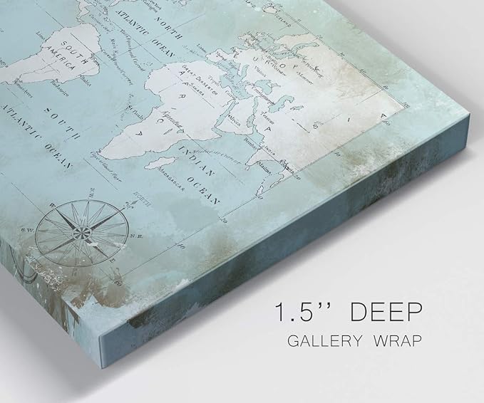 Wexford Home Home Decor Landscape Canvas Wall Art Abstract Floral Painting Modern Pictures Artwork Decoration for Living Room Kitchen Bathroom Office, Ready to Hang, Ocean Blue, 32x48