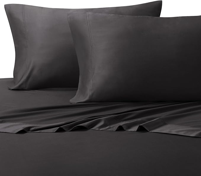 Royal Hotel Bedding Silky Soft, Viscose from Bamboo, and Cotton Blend Sheet Set, 100% Luxury Blend, 60% Viscose Made from Bamboo and 40% Cotton Bed Sheets, King Size, Charcoal