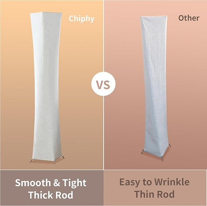 chiphy Floor Lamp, Dimmable 39" (XS) Tall Standing Lamp, 3 Levels Adjustable Brightness 12Wx2 LED Bulbs, Column Floor Light w/White Fabric Shade, Home Decor for Living Room, Bedroom, Kids Room