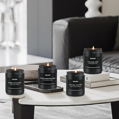 6 Pack Candles for Home Scented Aromatherapy Candles Gifts Set for Mens, Men Candle Set, 42 oz 300 Hour Long Lasting Candles, Gifts for Men, Birthday, Anniversary Present
