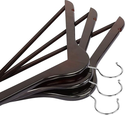 Utopia Home Premium Wooden Hangers 30 Pack - Durable & Slim Coat Hanger - Suit Hanger with 360-Degree Rotatable Hook - Wood Hangers with Shoulder Grooves (Brown Color)