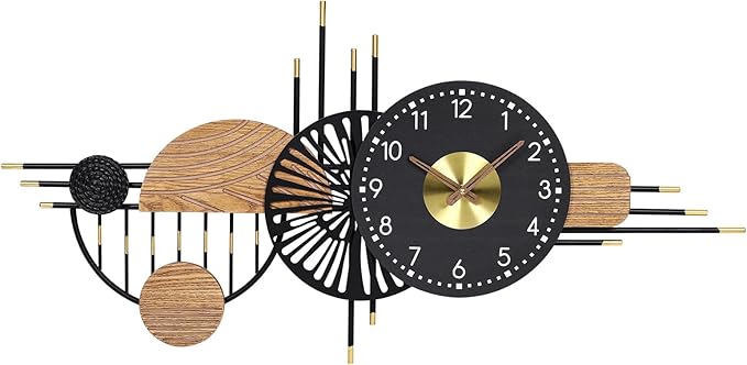 39x19 Inches Modern Large Wall Clocks for Living Room Decor, Silent Non-Ticking Battery Operated Decorative Analog Clock for Bedroom, Office, Kitchen, Entryway