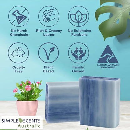 Lilac Scented Natural Soap Bars (5 Bars), 3.5oz Moisturizing French Triple Milled Soap Bars Enriched with Shea Butter - Pure Plant Oil
