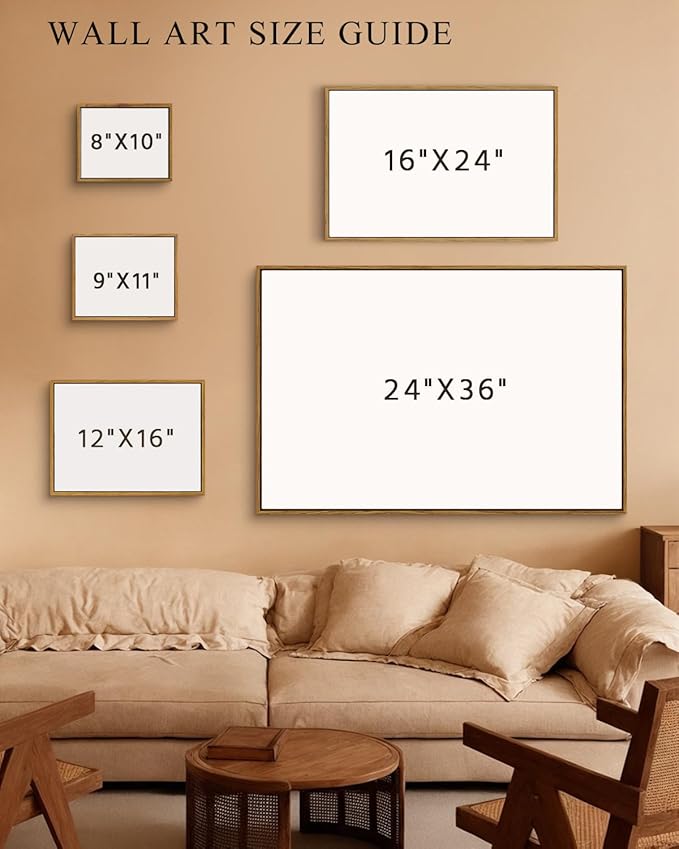 InSimSea Framed Canvas Wall Art Vintage Decor, Farmhouse Scenery Vast Field Grassland Paintings, Large Prints, Nature Landscape Wall Decoration for Living Room Bedroom Bathroom, 24"x36"