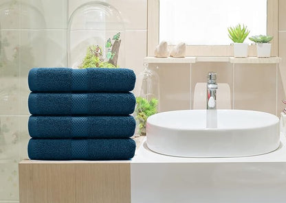 DAN RIVER 6-Pack Premium Hand Towels (16x28 Inches) - 100% Cotton, Ultra Soft, Lightweight, Highly Absorbent Towels for Bathroom, Spa, Gym, Salon, Hotel, and Travel - 550 GSM,Opal Blue