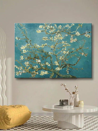 OKEXCKK Almond Blossom by Vincent Van Gogh Canvas Wall Art Large Modern Floral Painting Print Decor Famous Flowers Artwork Pictures for Bedroom Living Room Home Decoration 24"x36"