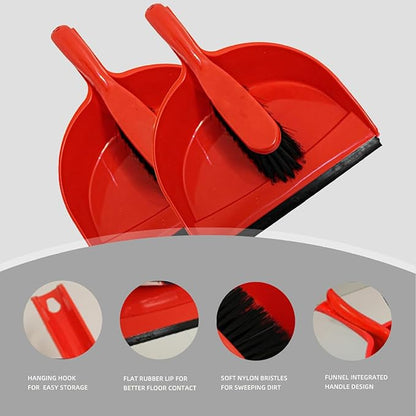 Dustpan and Brush Sets, 2 Sets Plastic Mini Dustpan and Brush, Cleaning and Combo, Tiny Cleaning Broom