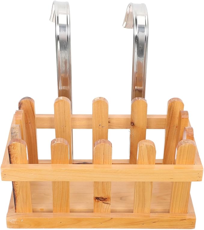 NUOBESTY Wooden Soap Hanging Basket Bathroom Storage Basket Shower Caddy over Tub Hanging Organizer for Bath Accessories