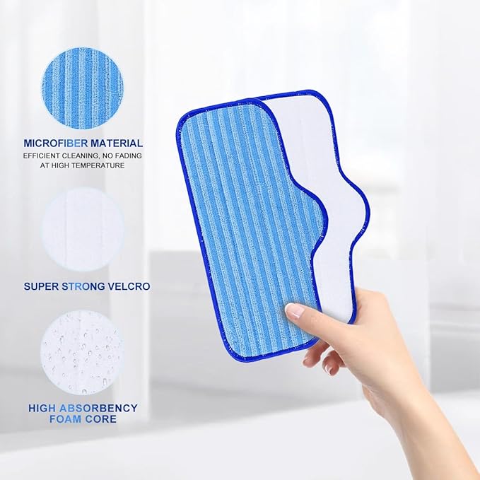 Microfiber Pads Compatible with Dupray Neat Steam Cleaner – Washable Steam Mop Pads for Floor Cleaning, Reusable Pads for Dupray Steam Cleaner Accessories, Durable Steam Cleaner Accessories 3 Pack
