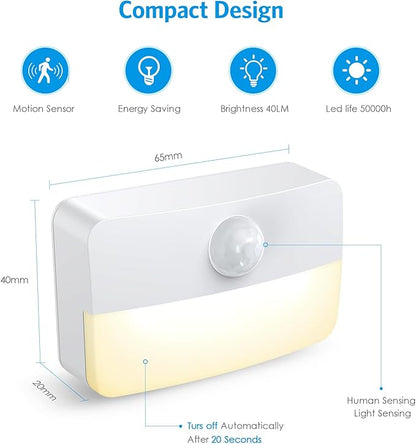 AMIR Motion Sensor Stair Lights for Indoor, 12 Pack Battery-Operated LED Night Light, 40 Lumen 3000K, Cordless Closet Light, Tap Light, Safe Lights for Stairs, Hallway, Bathroom, Cabinet, Kitchen
