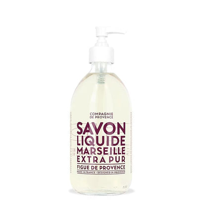 Compagnie de Provence Savon de Marseille Extra Pure Liquid Soap - Fig of Provence - 16.7 Fl Oz Glass Pump Bottle and 33.8 Fl Oz Plastic Bottle Refill