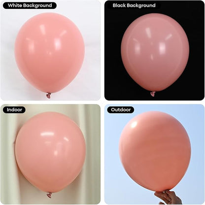 Retro Blush Pink Balloons, 60 Packs 12 Inch Dusty Pink Metallic Chrome Rose Gold White Sand Nude Balloons for Bridal Baby Shower Girls Boho Birthday Wedding Decorations Supplies