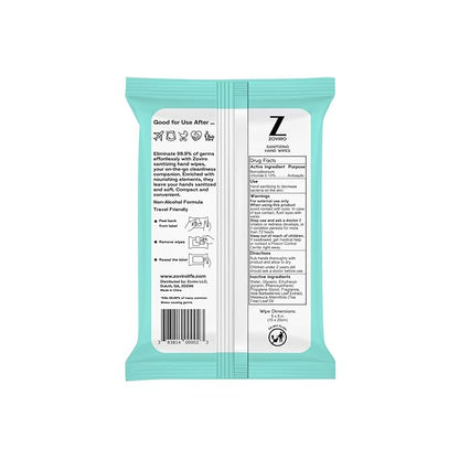 Zoviro Hand Sanitizer Wipes, Moisturizing With Tea Tree Essential Oil, Ultra-Soft 100% Viscose, Hand Wipes Travel Size, Tea Tree Scent, 20 Count (Pack of 10)