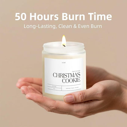 Christmas Cookie Highly Scented Candle for Home, 9oz Natural Soy Aromatherapy Non Toxic Candles with Essential Oil, Home Fragrance Stress Relief & Meditation Xmas Candles Gifts for Women & Men