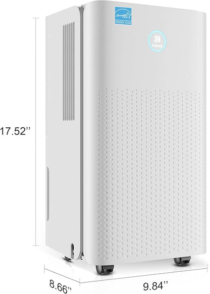 Ukoke 32 Pint Dehumidifier for 1750 Sq. Ft – Energy Star Most Efficient, Auto Drain, 3 Smart Modes, Quiet Operation, Portable Moisture Remover for Medium Rooms, Basements, Bedrooms, RVs
