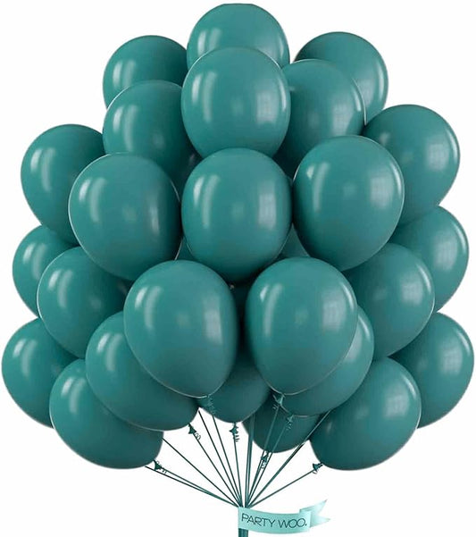 PartyWoo Slate Blue Balloons 50 pcs 12 Inch Dusty Blue Green Balloons for Graduation Baby Shower Wedding Birthday Under the Sea Gender Reveal Boho Party Decorations Blue-F22