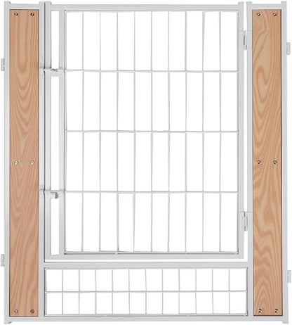 Heavy Duty Dog Playpen 32 Inch Height - Indoor Outdoor Pet Fence Enclosure for Medium and Small Dogs - Foldable Puppy Exercise Pen for Indoor and RV Camping or Yard (Door Panel, 32" H (White))