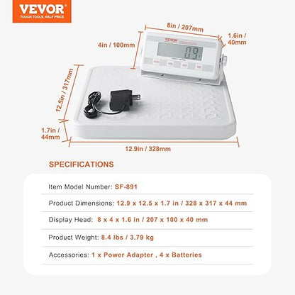 VEVOR Portable Medical Scale, Professional Digital Physician Scale for Weighing - with Anti-slip Platform, 2 Units, Hold & Tare Function, 440LBS Capacity Physician Weight Scale for Gyms Homes Hospital