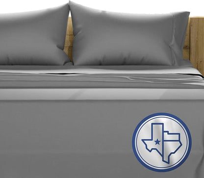TEXAS LINEN CO. 100% Egyptian Cotton Sheets Twin XL Size - 1000 Thread Count 3 PC Twin XL Sheet Sets Cotton, College Dorm Sheets Twin XL Set, 16" Deep Pocket Luxury Cooling Bed Sheets - Dark Grey