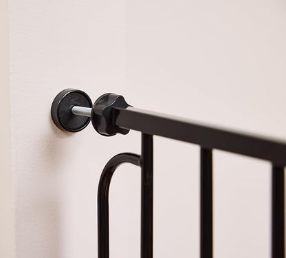Regalo Easy Step 49-Inch Extra Wide Baby Gate, Includes 4 & 12 Inch Extension, 4 Pack of Pressure Mount and Wall Mount Kit, Black