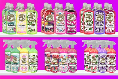 HOUSE OF FAB! Powerful All Purpose Cleaner, Dirt & Grime Removing Multi Purpose Cleaner, Used for Floors, Walls, and Any Hard Surface, Used on Large Areas, 33.8 FL Oz, 6 Pack, Designer
