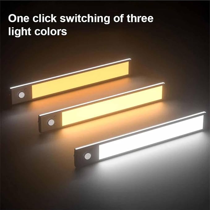Under Cabinet Kitchen Lights, 2PCS Motion Sensor LED Dimmable Lamp, Magnetic Motion Sensor Light, Rechargeable LED Wardrobe Lights for Under Cabinet Closet Hallway Kitchen Bedroom Shelf Counter