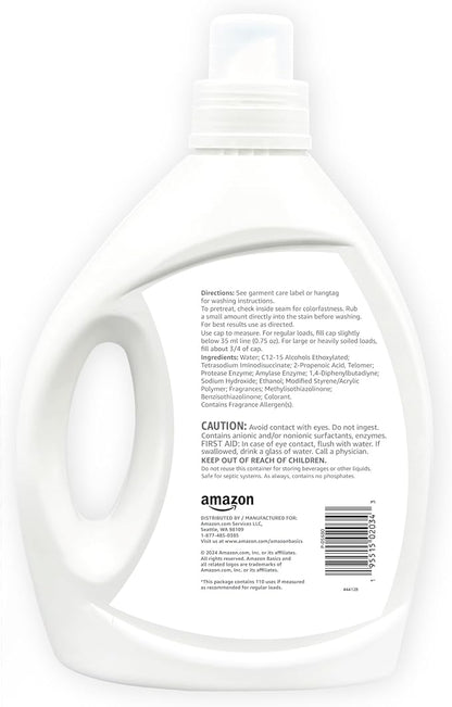 Amazon Basics Concentrated Liquid Laundry Detergent, Lavender, 110 loads, 82.5 Fl Oz (Previously Solimo)