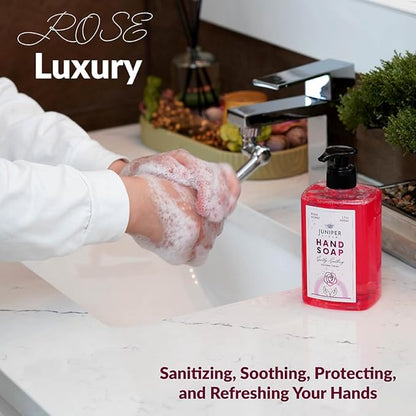 Antibacterial Hand Soap with Pump, Rose Scent, Liquid Hand Soap 17 Fl Oz (Pack of 6)
