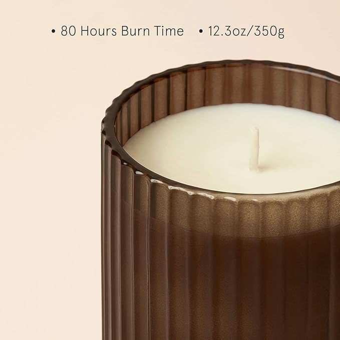 LA JOLIE MUSE Woody Jasmine Candles for Home Scented - Luxury Jar Candles with Aesthetic Glass, Candles Gifts for Women, 80 Hours Long Burning, 12.3oz