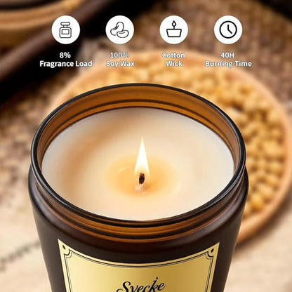Cedar Scented Candles, 7oz Soy Wax Candle, Long Lasting Aromatherapy Jar Candle for Home, Scented Long Burning Candle Gift for Women and Men