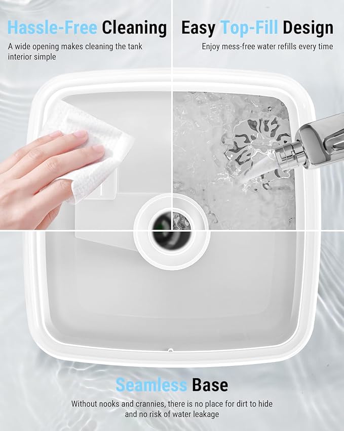 Bear Humidifiers for Bedroom, 2.5L Cool Mist Humidifiers and Oil Diffuser, Quiet Rapid humidifiers for Home Whole House, with Adjustable Mist Output and Auto Shut-off, White