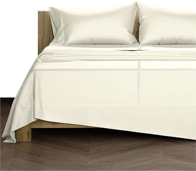 TEXAS LINEN CO. 100% Egyptian Cotton Split King Sheet Set - 1000 Thread Count 5 PC Cotton Sheets for Adjustable Bed, Silky Soft, Cooling Luxury Hotel Sheets - Fits Mattress upto 18” Deep Pocket - Sand