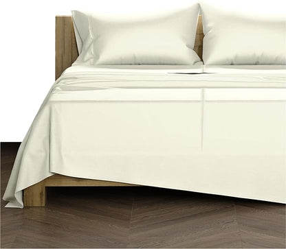 TEXAS LINEN CO. 100% Egyptian Cotton Split King Sheet Set - 1000 Thread Count 5 PC Cotton Sheets for Adjustable Bed, Silky Soft, Cooling Luxury Hotel Sheets - Fits Mattress upto 18” Deep Pocket - Sand