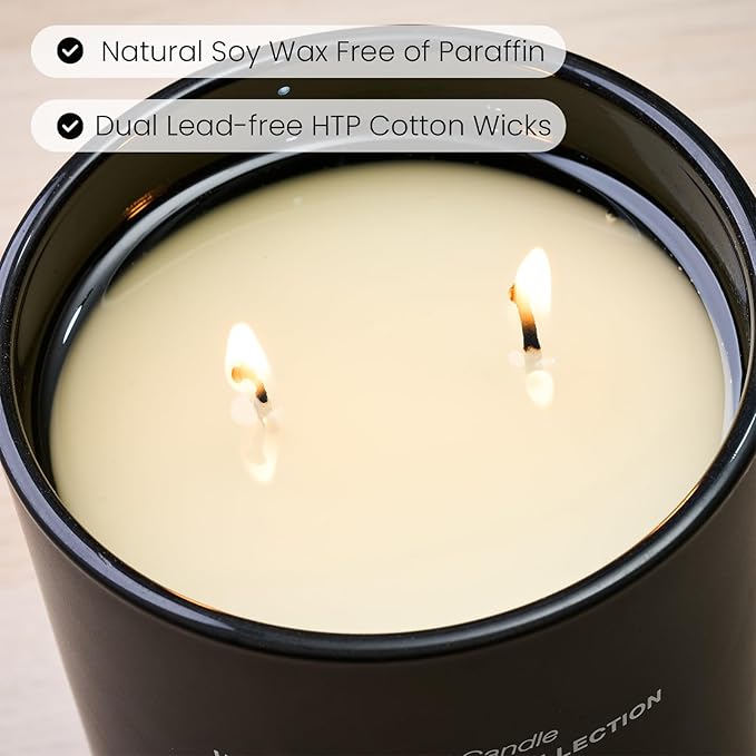 M&SENSE Natural Soy Candle| Linen Breeze | 16.6 oz, 95H Burn | Minimalist Scented Candle for Relaxation, Gifting, Home Décor | for Bedroom, Office, Party Large