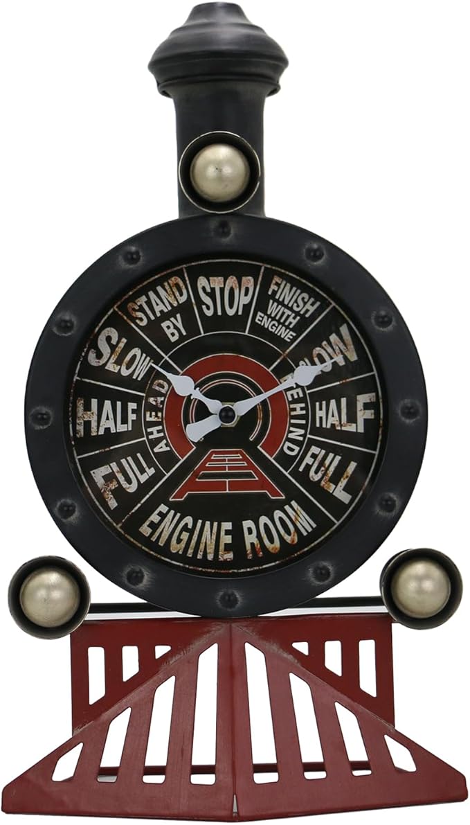 Vintage Wall Clock Train Gifts for Men Metal Steam Engine Steampunk Wall Decor Industrial Decor Man Cave Wall Decor